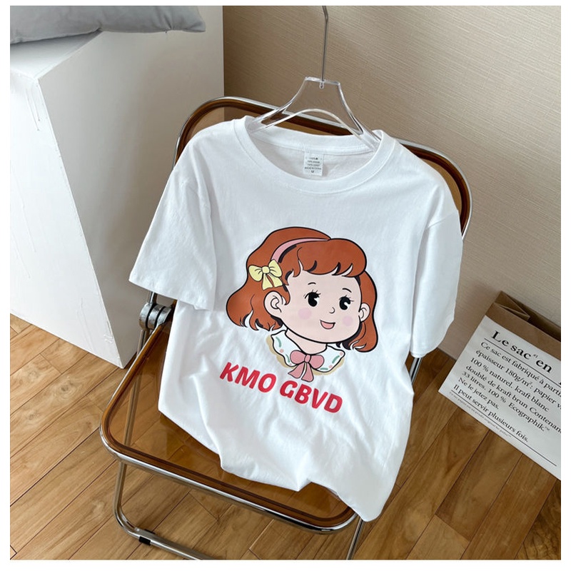 Áo Thun Cotton Tay Ngắn Màu Trơn Thiết Kế Mới Thời Trang Mùa Hè Theo Phong Cách Hàn Quốc Dành Cho Nữ