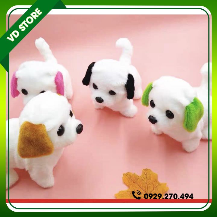 Đồ Chơi Chó Bông Biết Đi, Vẫy Đuôi, Biết Kêu Bibi Cực Cute - Hàng Chất Lượng Cao - Tặng Kèm Pin