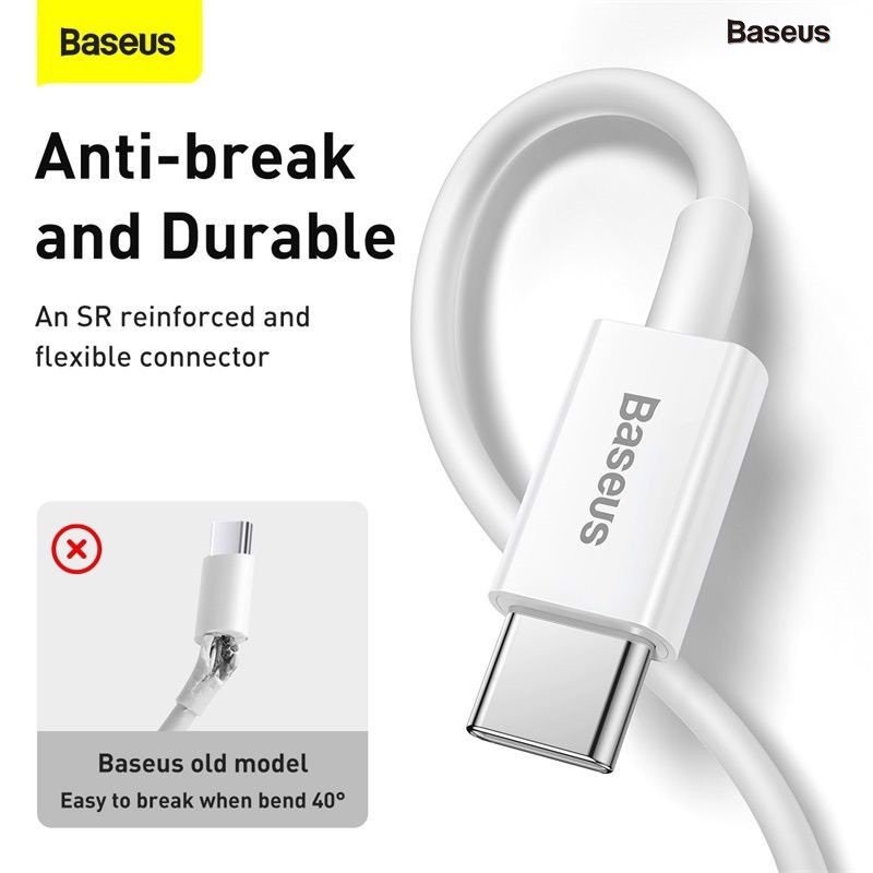 Cáp sạc nhanh TypeC to Baseus Superior Series PD 20W,480Mbps Data,TPE Cable-Hãng phân phối