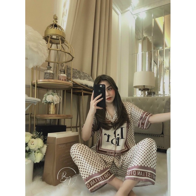 đồ bộ satin dior bi
