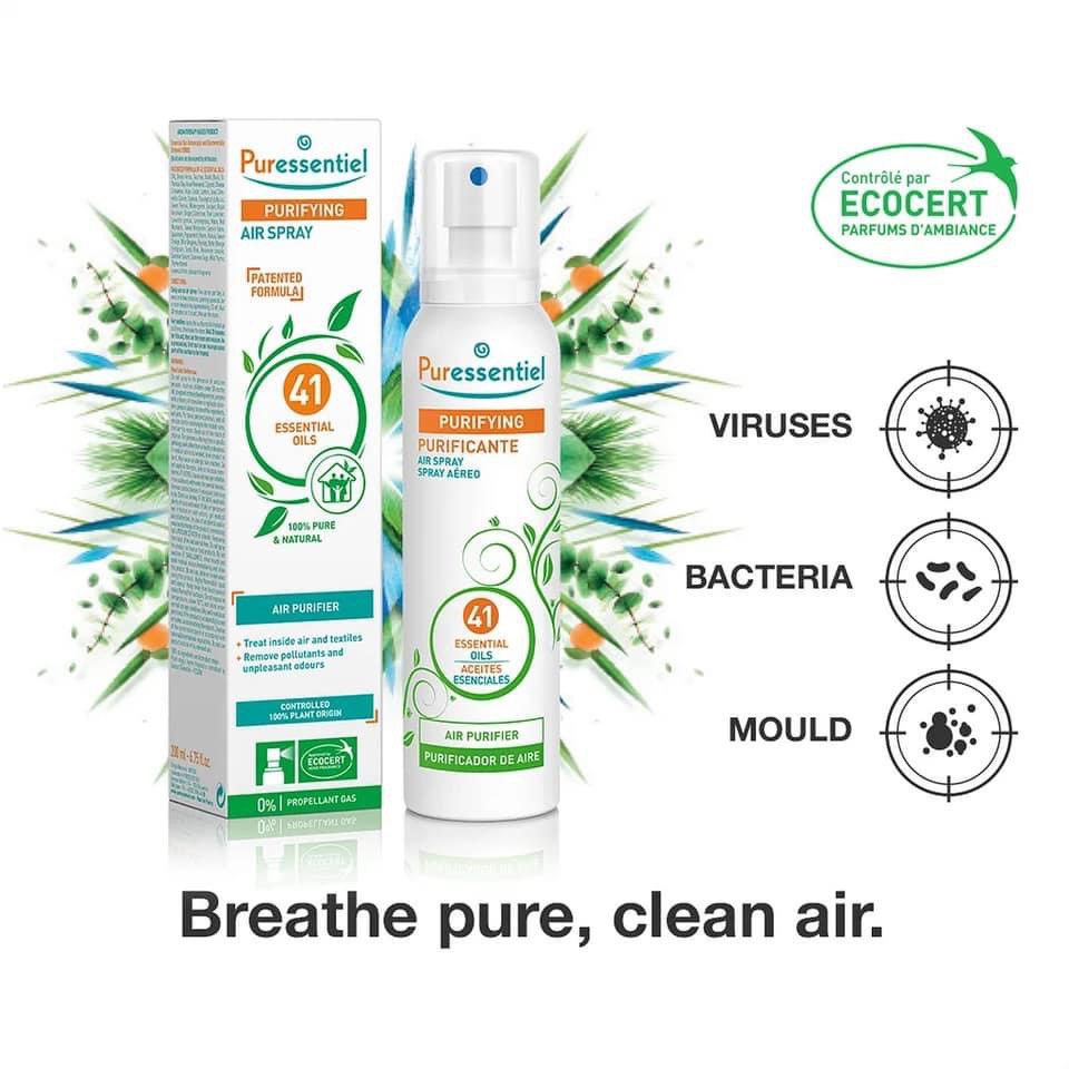 Xịt khử khuẩn không khí Puressentiel Purifying chiết suất 41 loại tinh dầu