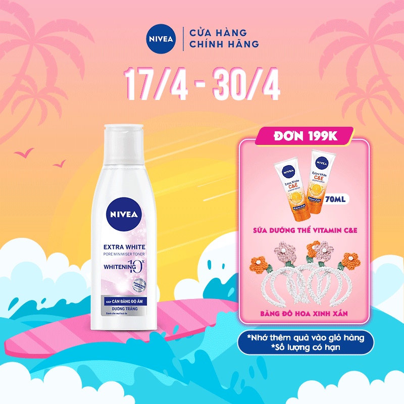 Nước hoa hồng Nivea giúp dưỡng trắng da &amp; se khít lỗ chân lông (200ml) 86720