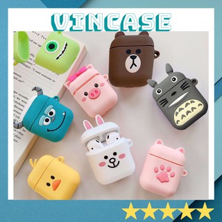 Vỏ bảo vệ tai nghe hình thú airpods 1/2, case airpods 1/2, ốp tai nghe airpods 1/2  - vincase A3-16