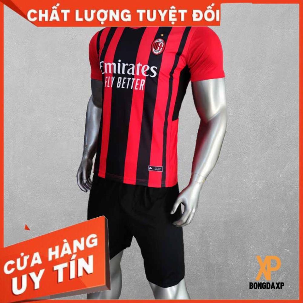 Hàng Thái lan Cao cấp Quần áo bóng đá, đồ đá banh CLB AC Miilan Sọc đỏ đen Vải thun lạnh cao cấp VIỆT SPORT