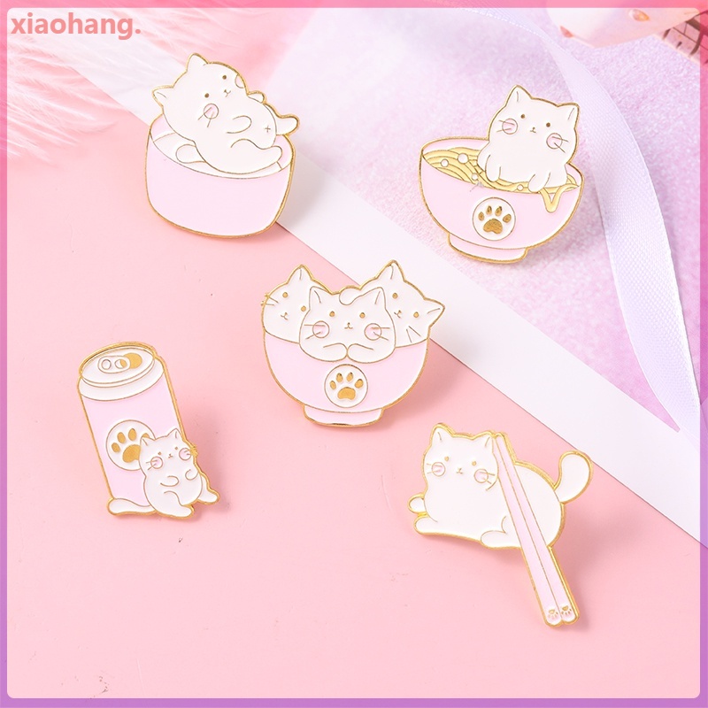 Ghim cài áo hình chú mèo 5 thiết kế tùy chọn xinh xắn