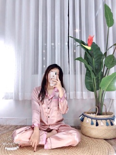 ĐỒ BỘ PIJAMA LỤA PHỐI-TAY DÀI QUẦN DÀI