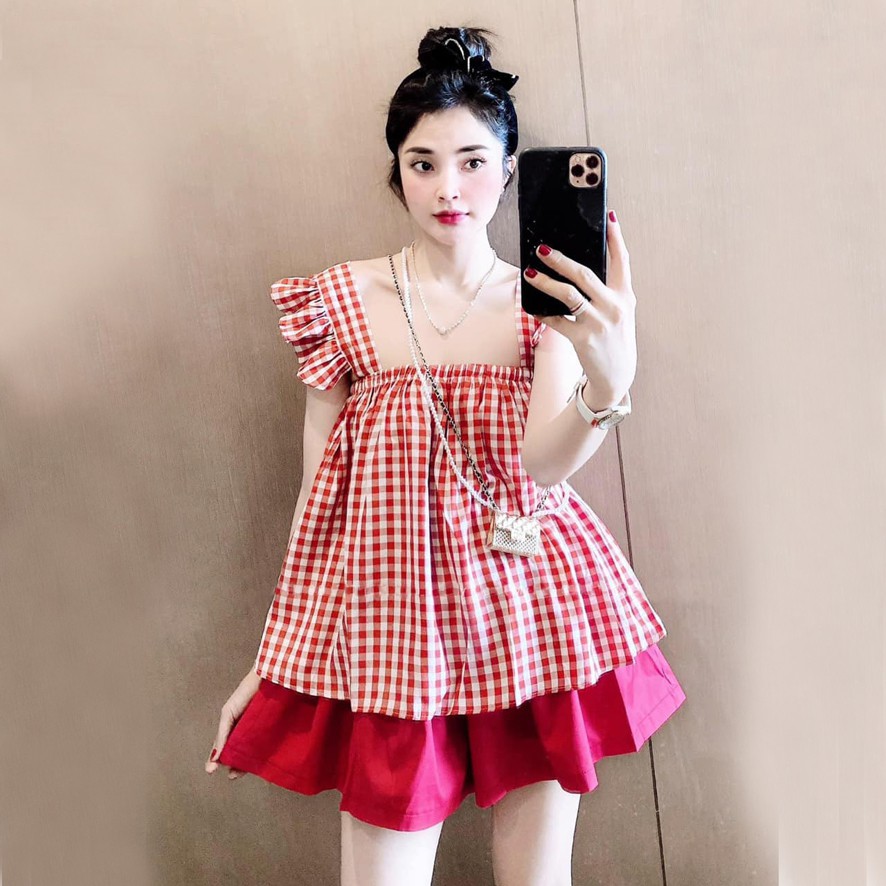 Đồ bộ nữ, đồ bộ mặc nhà ngủ dây vải lụa tầng giá rẻ