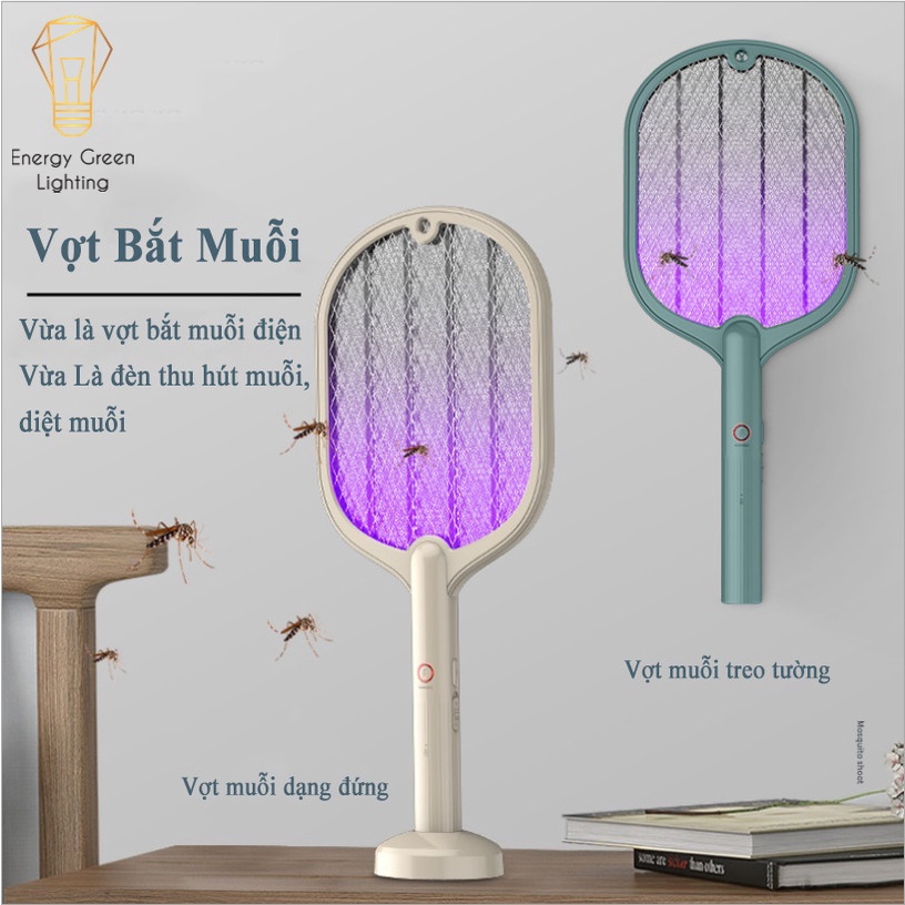 [PIN TRÂU] Vợt Bắt Muỗi Energy Green Lighting Kiêm Đèn WP-07 - Cấp Độ Bảo Vệ IP20 - PIN Sử Dụng Lâu Dài