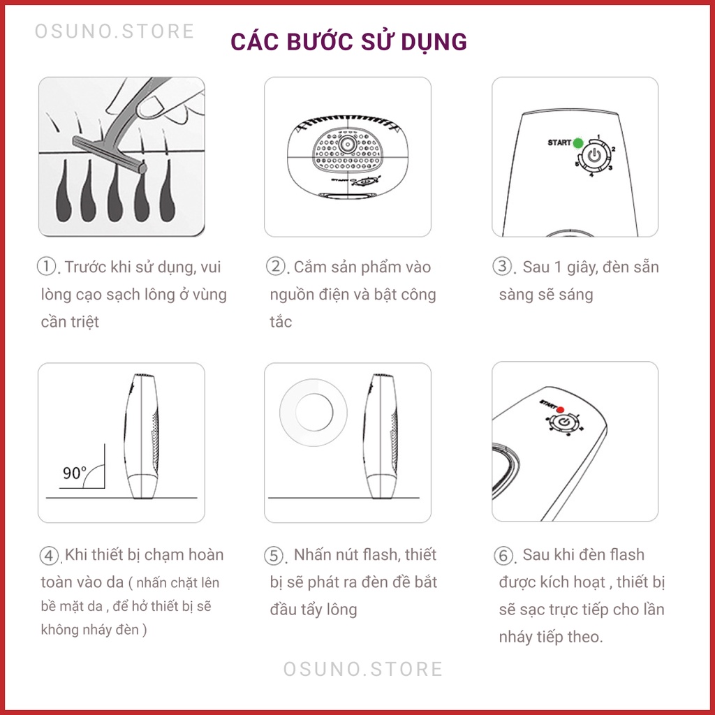 Máy triệt lông vĩnh viễn trẻ hóa da thế hệ mới, máy triệt lông đa năng - Osuno Store