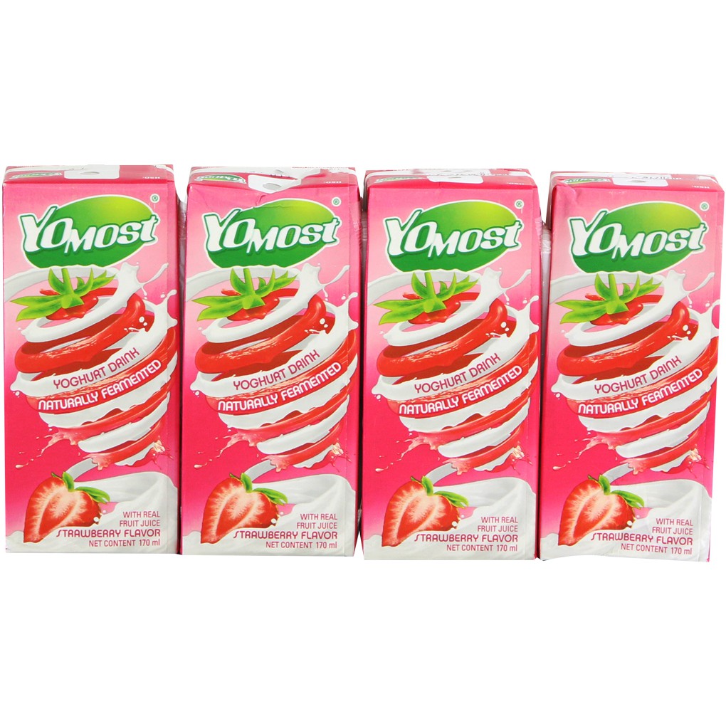 Sữa chua uống Yomost hương Dâu hộp 170ml
