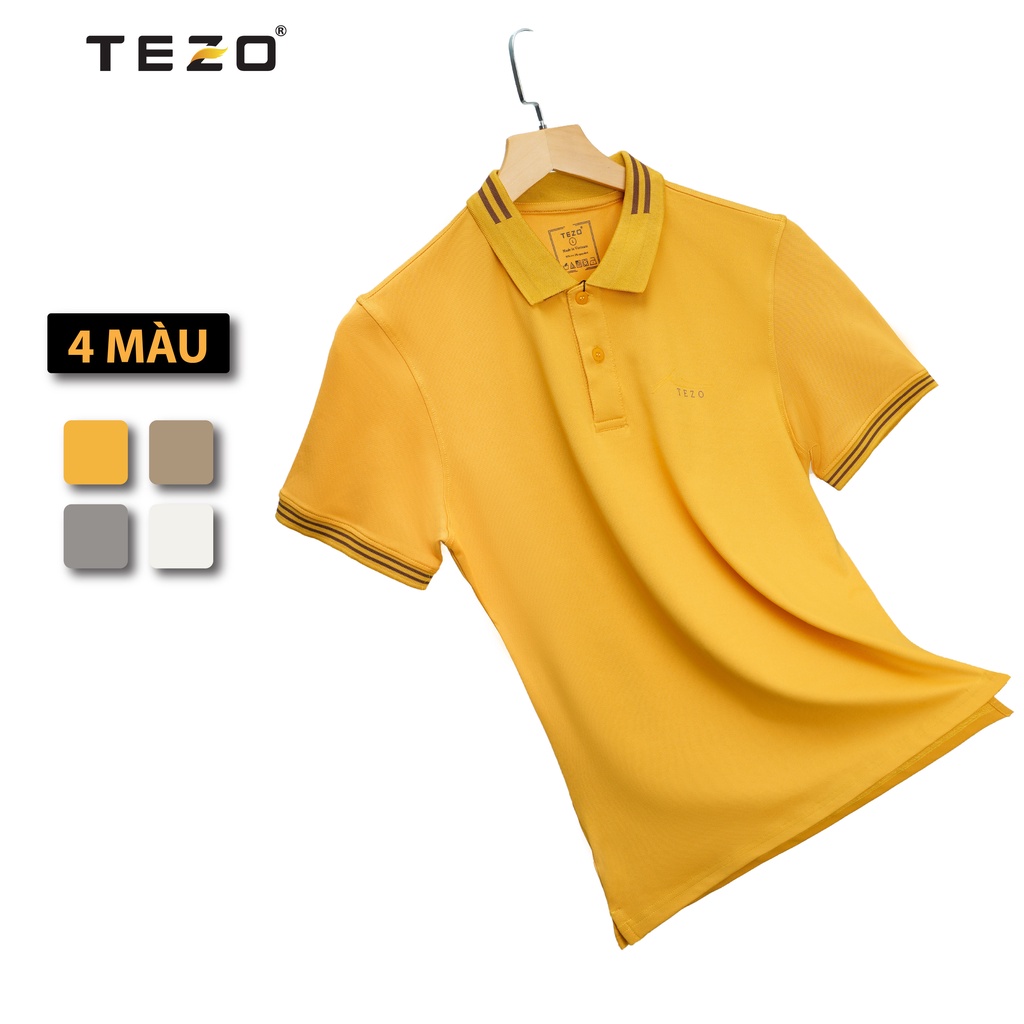 Áo polo nam in ngực M TEZO năng động trẻ trung 2202APDT16