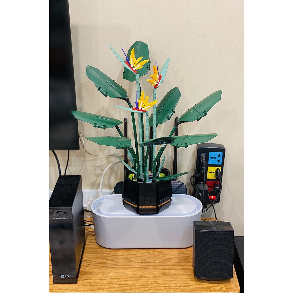 Bộ xếp hình lego 10281,hoa bonsai Xếp Hình Chậu Cây Bonsai Phong Thủy 878 Mảnh