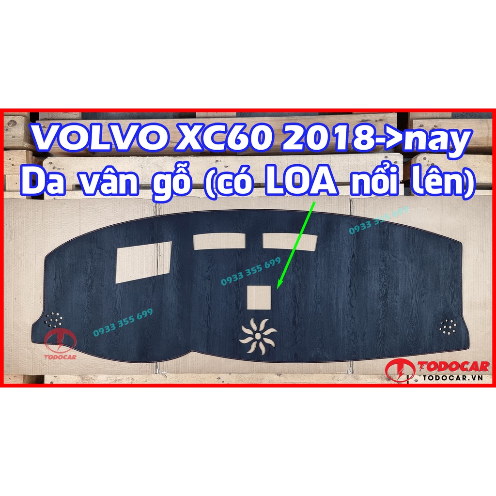 Thảm Taplo VOLVO XC60 bằng Nhung lông Cừu, Da vân Carbon, Da vân Gỗ 2018 2019 2020 2021 2022