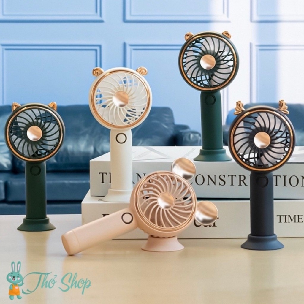 quạt mini cầm tay có đèn 3 tốc độ gió