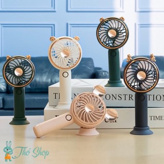 quạt mini cầm tay có đèn 3 tốc độ gió