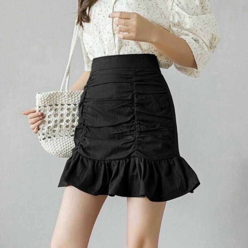 Chân váy đuôi cá nhún lưng cao đẹp có quần trong