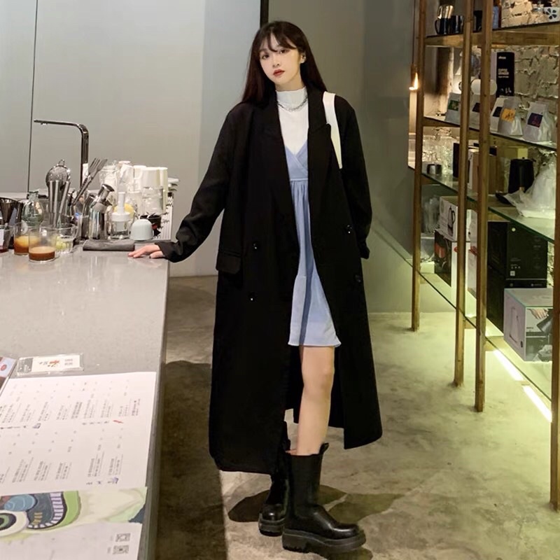 TKLIHN Áo khoác VEST ulzzang dáng dài phong cách FASHION Hàn Quốc 2021