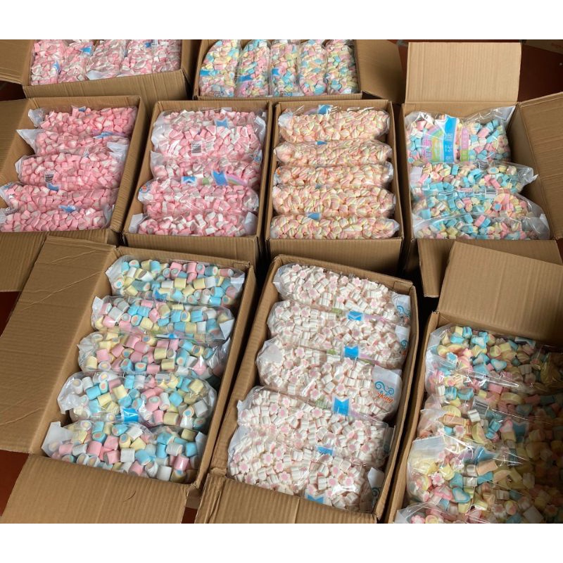 Kẹo dẻo xốp Marshmallow trang trí bánh kem  - Loại đẹp, kẹo bông gòn
