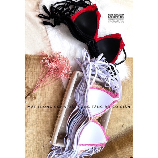 Set Bralette Ren Mút Ngực Quần Đùi Xanh Hoa Mary House Bra & Sleepwears