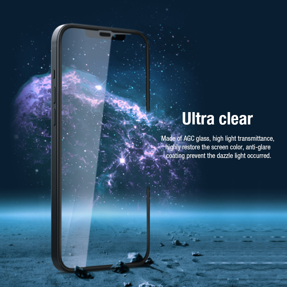 Kính Cường Lực NILLKIN Cho Iphone 12 Pro Max Làm Từ Thủy Tình + Cạnh PC Bảo Vệ Màn Hình Toàn Diện Chống Cháy Nổ