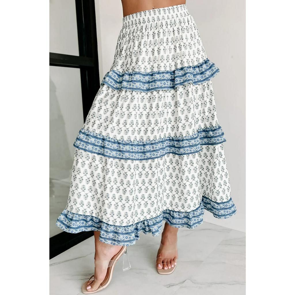 Hàng xuất xịn - Chân váy hoa maxi Blupep xuất xịn