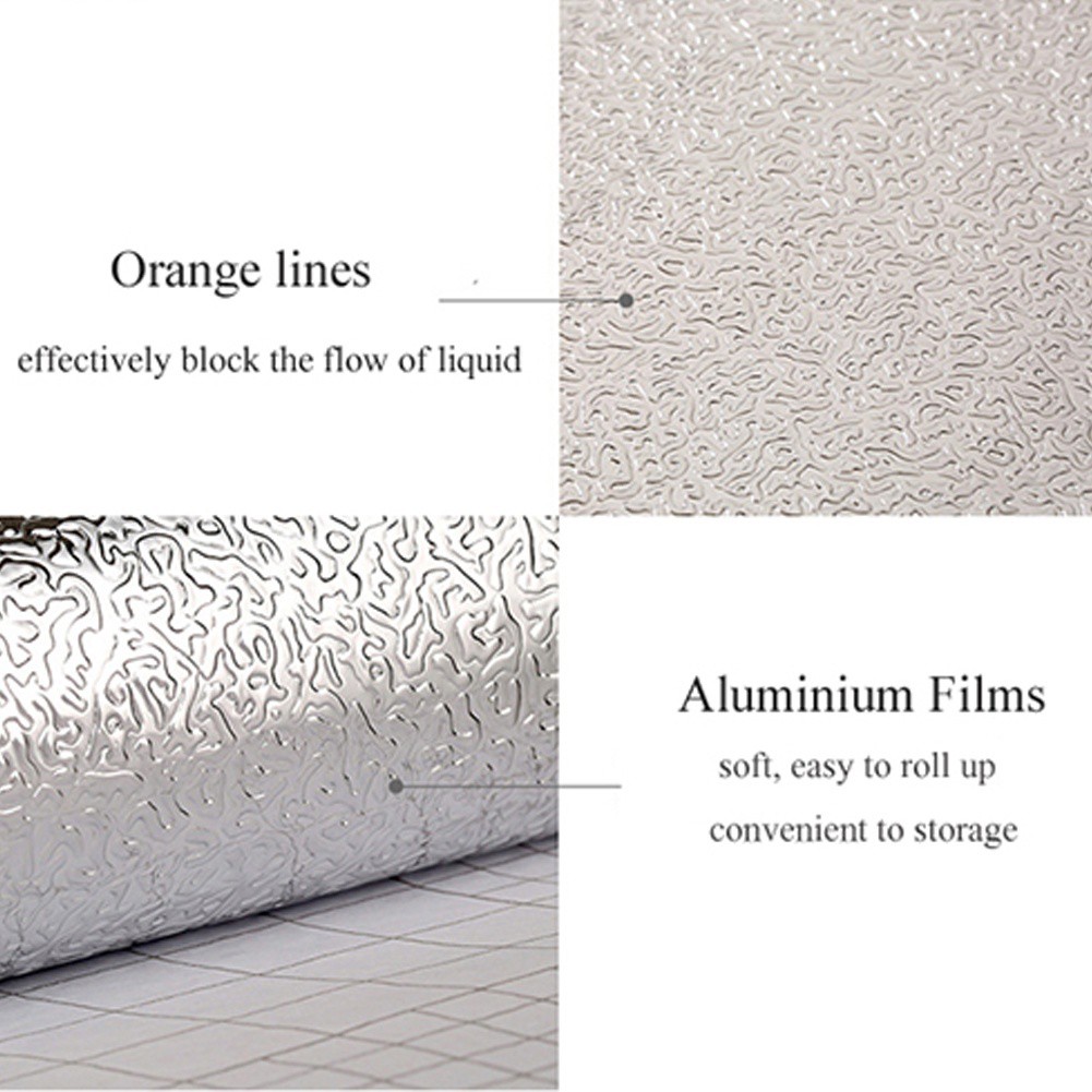 Giấy Nhôm Dán Tường Nhà Bếp Chống Dầu Mỡ 40 * 200Cm