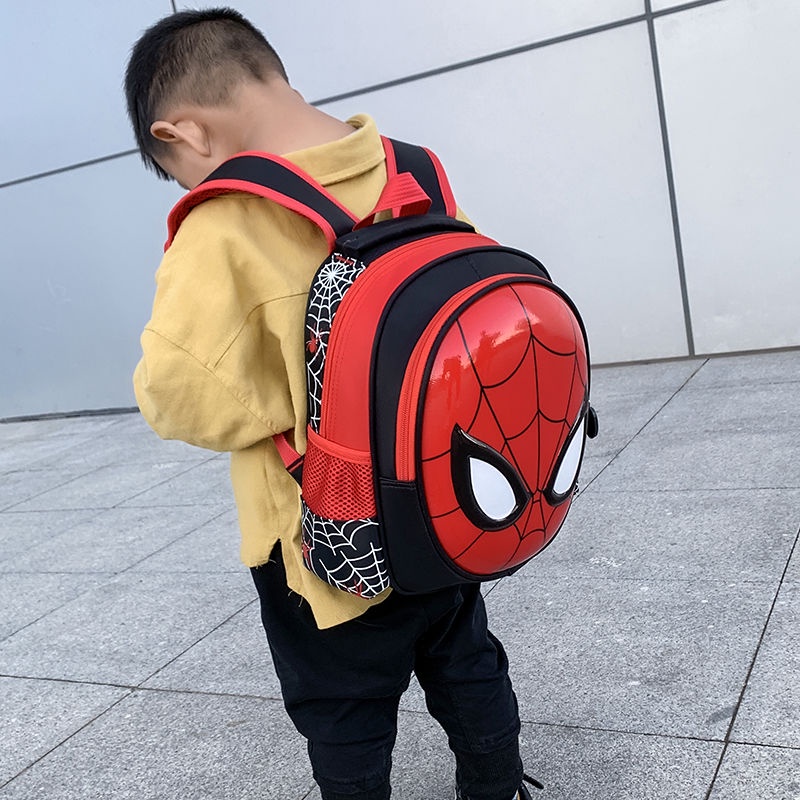 SUGE Ba Lô Đi Học In Họa Tiết Hoạt Hình Spiderman 3D Cho Bé Trai Mẫu Giáo