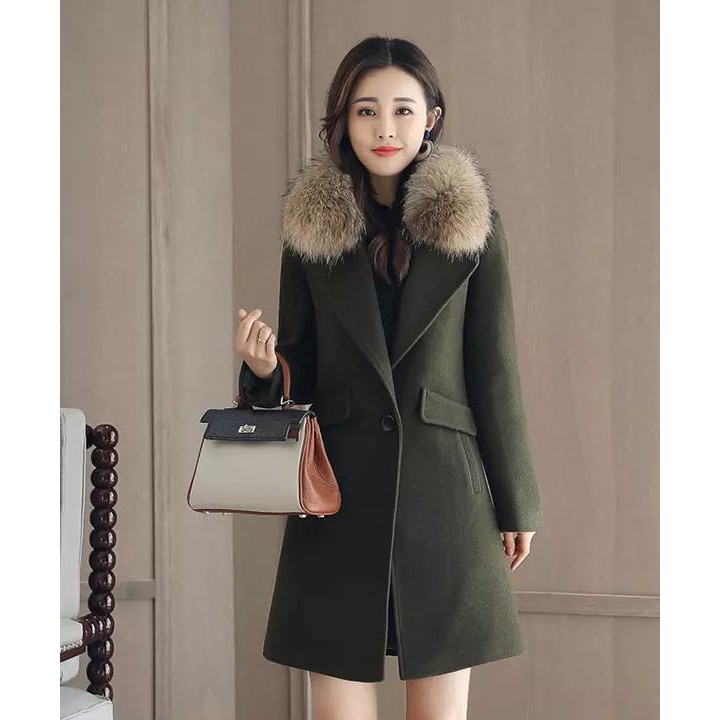 ÁO KHOÁC DẠ CỔ LÔNG