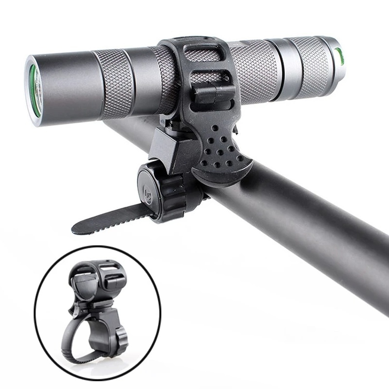 Giá đỡ đèn pin gắn xe đạp/ mô tô bằng cao su xoay 360 độ chống nước/ chống trượt có thể điều chỉnh