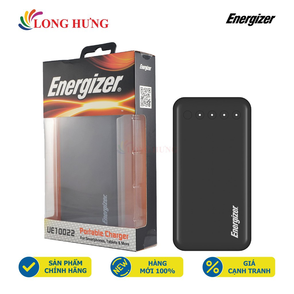 Sạc dự phòng Energizer 10000 mAh UE10022 - Hàng chính hãng