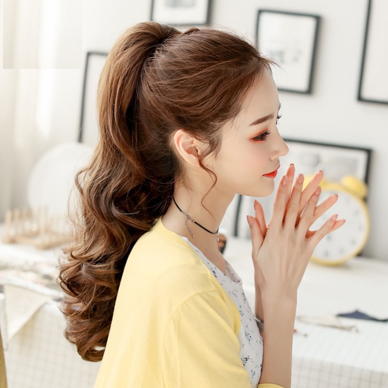 Ngoạm tóc giả nữ N8126 45-50cm ❤️FREESHIP❤️ quặm tóc giả nữ, kẹp ngoạm tóc giả xoăn dài