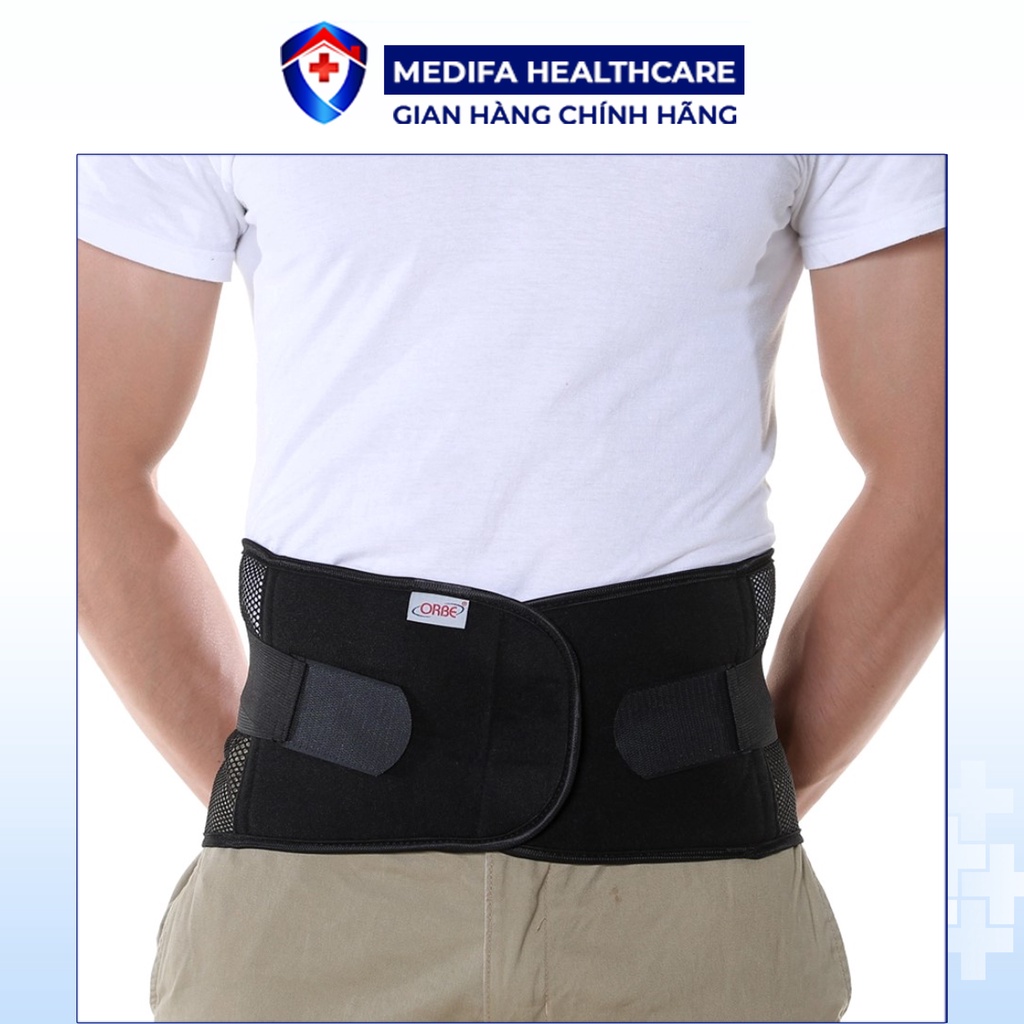 Đai lưng cột sống Orbe H3 vải cotton thoáng khí, trợ giúp ổn định giảm chịu lực vùng thắt lưng | Medifa