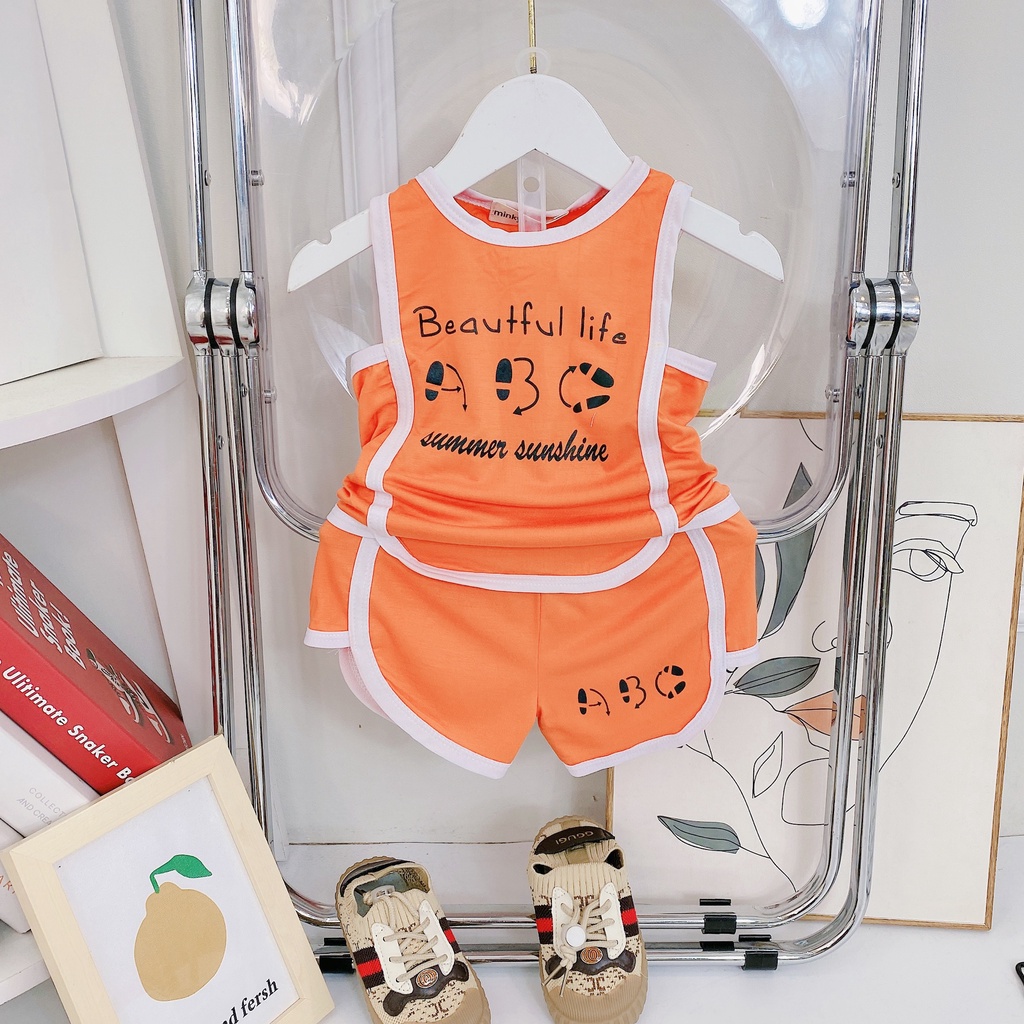 Bộ Thun Lạnh Ba Lỗ Cho Bé Trai, Bé Gái MinkyMom Phong Cách Thể Thao, Bộ Quần Áo Cho Bé Mặc Nhà - BL14