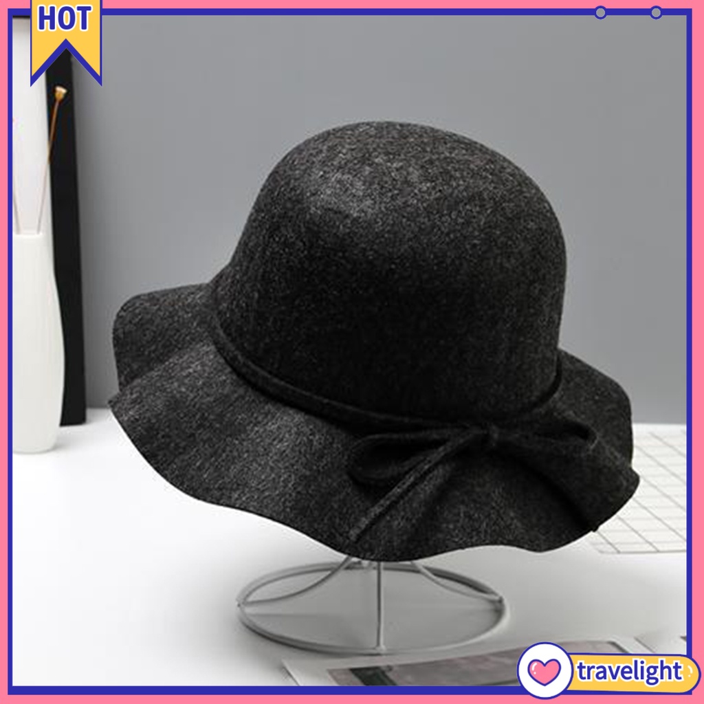 Mũ Len Vành Lượn Sóng Thủ Công Phong Cách Retro Mùa Đông Cho Nữ