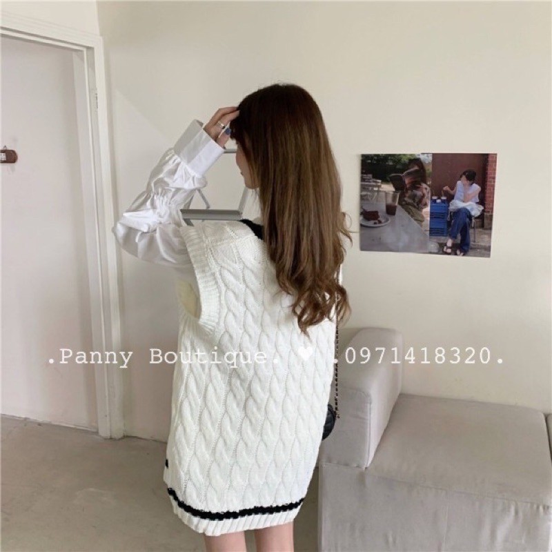 [Order có ảnh thật] Set Áo len gile và sơmi trắng kiểu nữ sinh 👩🏼‍🎓,  style ulzzang Hàn Quốc 🌻 Panny Boutique 🌻