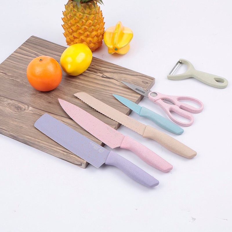 Bộ dao kéo nhà bếp 6 món tiện dụng