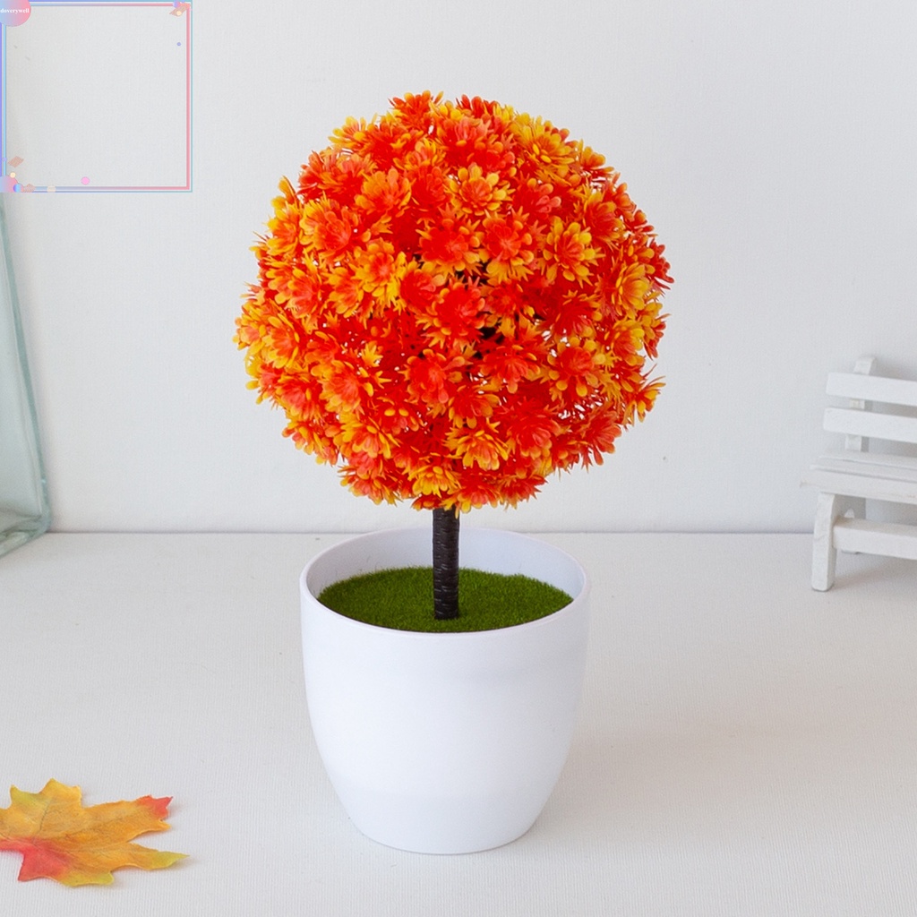 Chậu cây bonsai giả nhiều màu sắc trang trí văn phòng