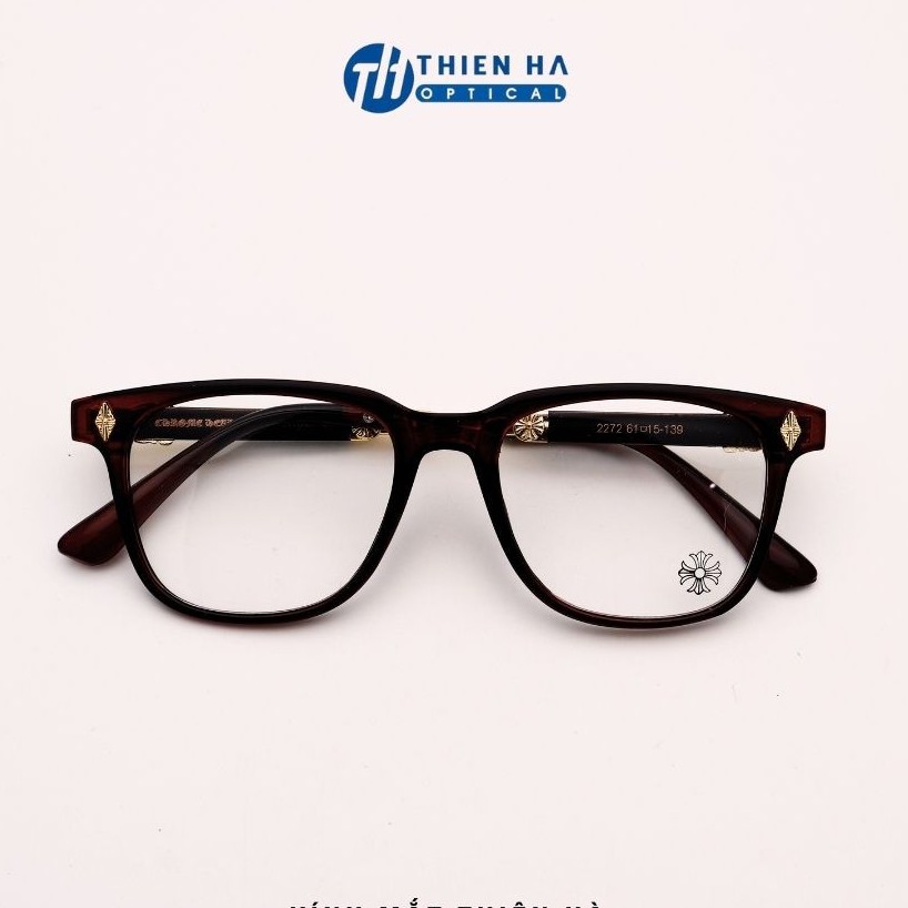 Gọng kính nam nữ Thiên Hà Optical TH2275 chất liệu nhựa dẻocàng metal thiết kế hoa văn độc đáo cá tính, dáng unisex