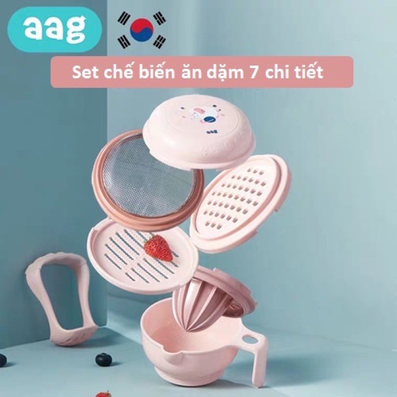 Bộ Chế Biến Đồ Ăn Dặm/ Bộ Ép Hoa Quả 7 Món AAG 373