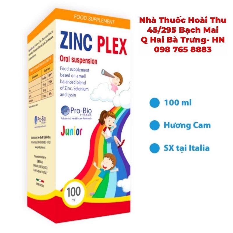 ZinC Plex - Kẽm , Lysin cho trẻ nhỏ [ Nhập khẩu chính hãng Ital
