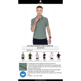 [CHÍNH HÃNG] Áo Polo (Cổ Bẻ) LECARDO Thể Thao, Trẻ Trung, Năng Động
