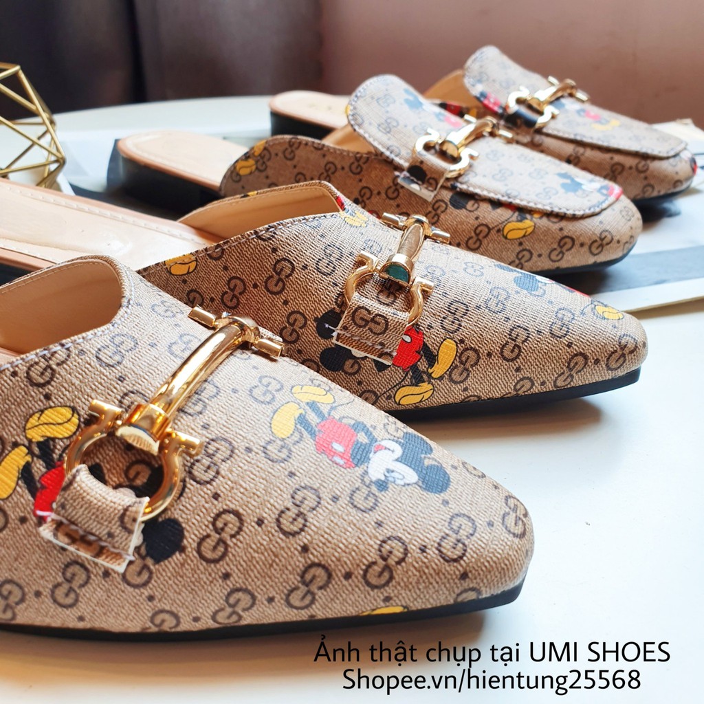 Giày sục hình chuột mickey đế bằng kiểu dáng mũi nhọn/mũi vuông mẫu mới 2020 bán chạy siêu hot đẹp giá rẻ xinh[ẢNH THẬT] | WebRaoVat - webraovat.net.vn