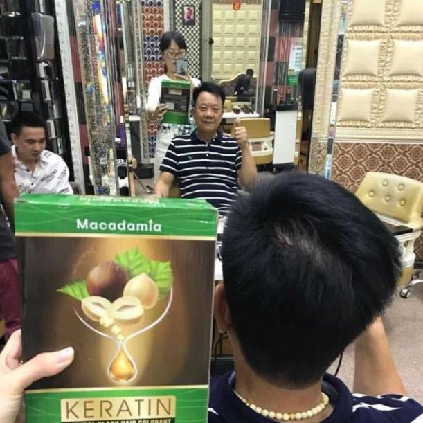 Nhuộm đen keratin tinh chất từ trái Macadamia chuyên gia phủ tóc bạc,thảo dược