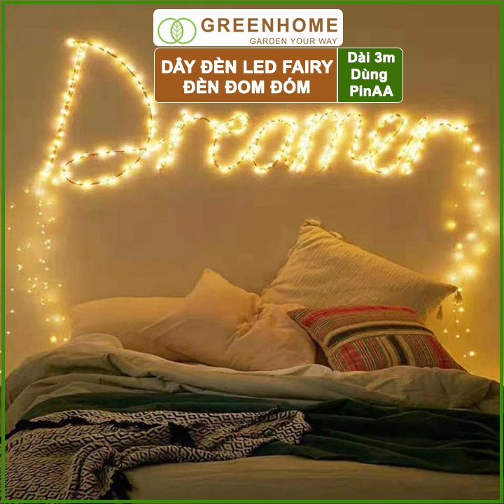 [FREESHIP 70K] Dây đèn Led đom đóm Fairy Lights 3 mét (30 bóng) dùng pin AA - tiện lợi, chịu nước, không hao điện.