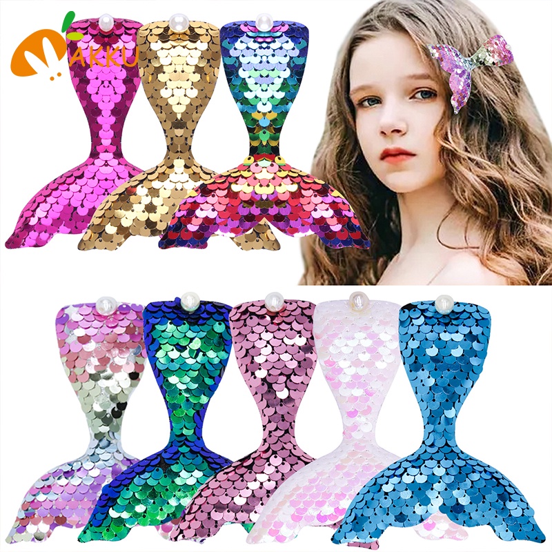 Kẹp tóc sequin hình nàng tiên cá phong cách Hàn Quốc dễ thương cho bé