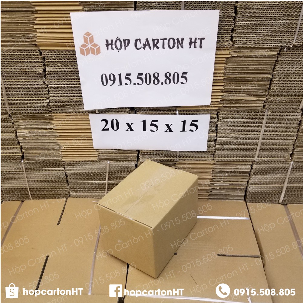 Combo 10 Hộp Carton Đóng Hàng 20x15x15 Thùng Giấy Gói Hàng COD Chất Liệu Bìa  Carton 3 Lớp - Hộp Carton HT