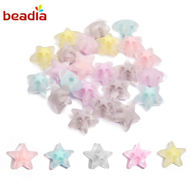 Bộ 20 Hạt Nhựa Beadia Trong Suốt Hình Trái Tim/Ngôi Sao/Bông Hoa Dùng Làm Trang Sức DIY