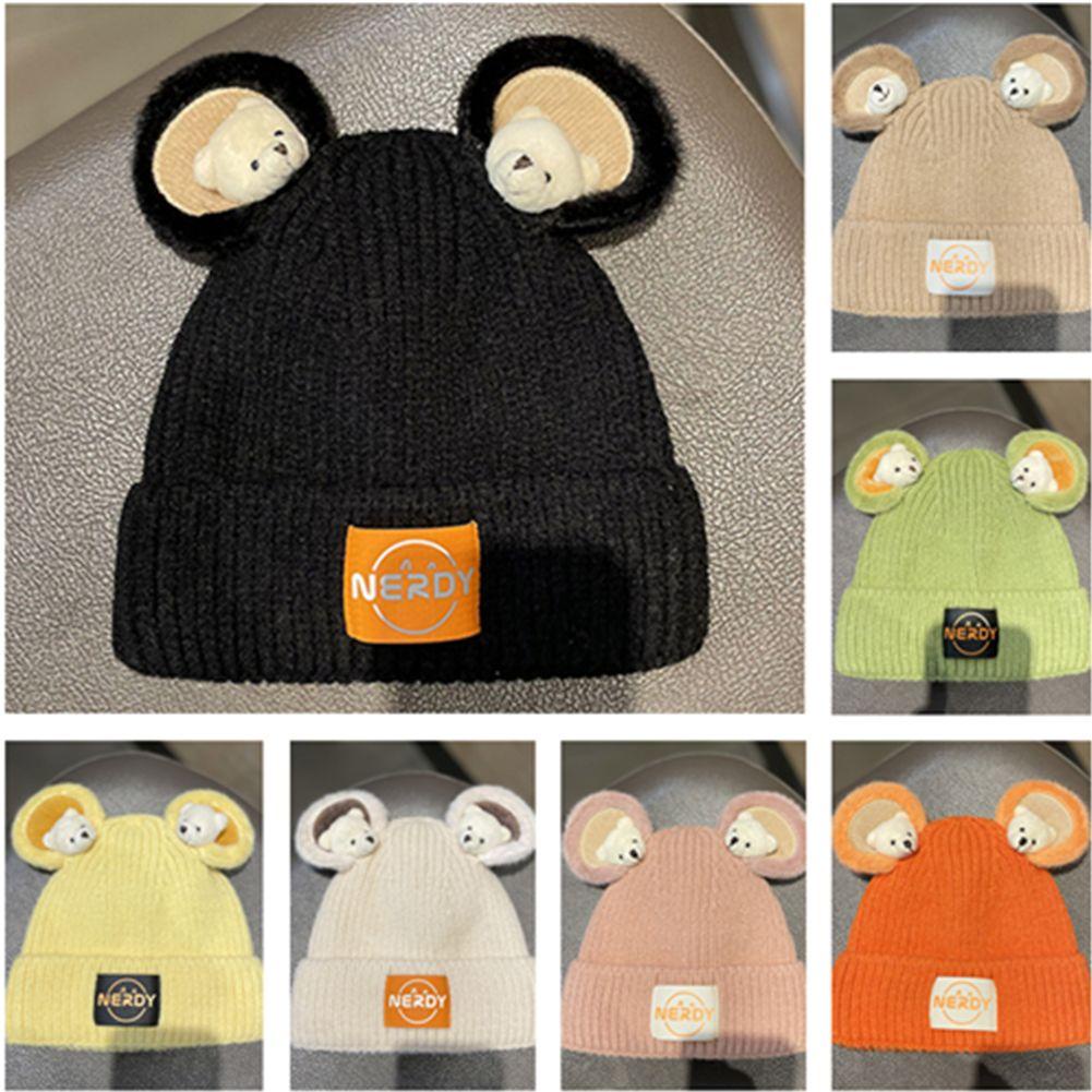 Mũ Beanie Đính Tai Gấu Dễ Thương Cho Nữ