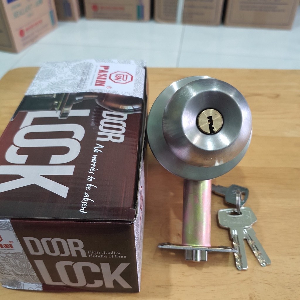 Khóa tay nắm tròn PASINI 9500SS màu trắng