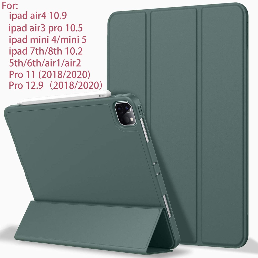 bao da ipad iPad pro 12.9 air4 10.9 （2020-2018  ）iPad pro11 có khe đựng bút chế độ thức/ngủ